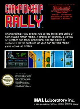 Championship Rally (Europe) box cover back